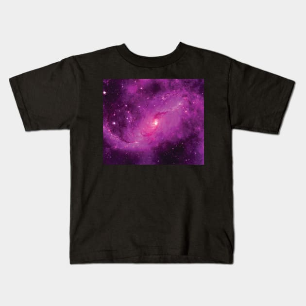 Pink and Purple Galaxy Kids T-Shirt by sarahwainwright